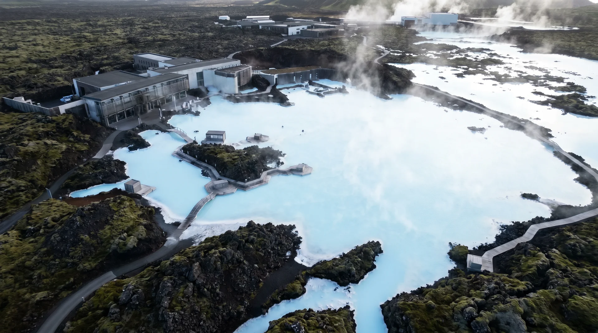 Black lava + blue water